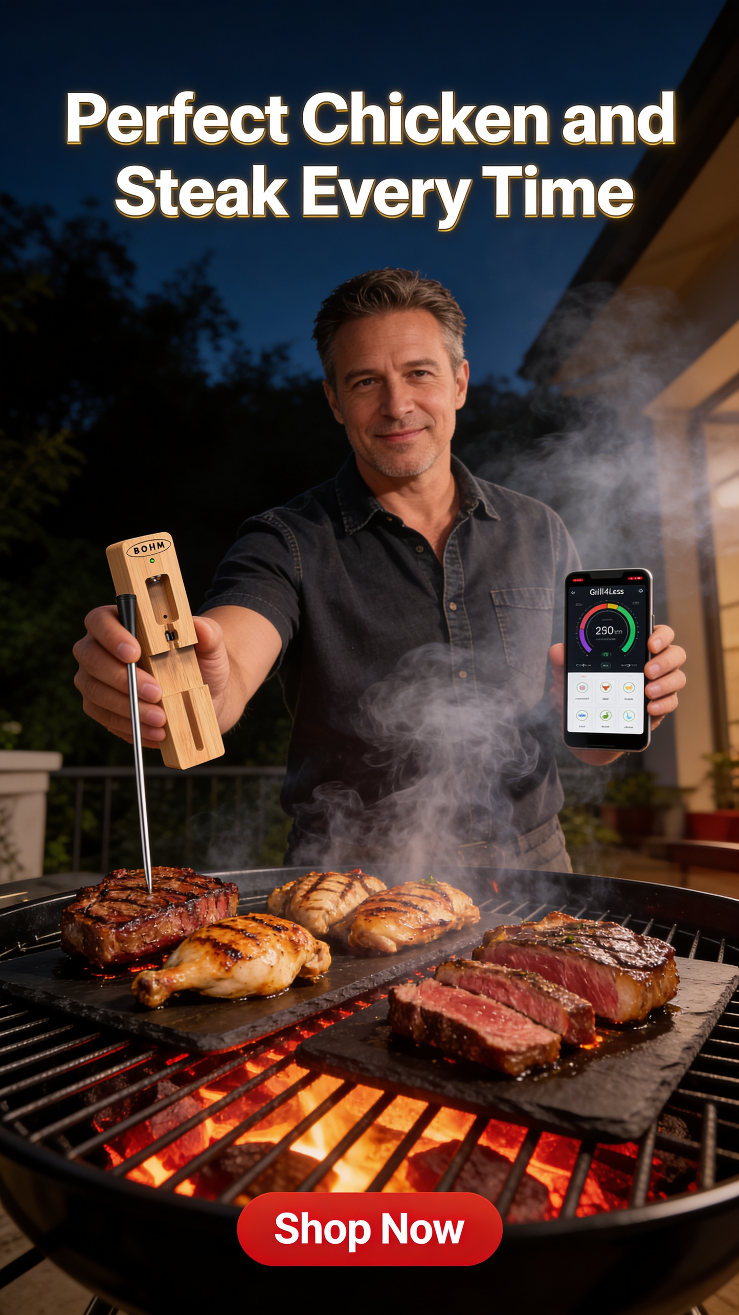 ProGrill Wireless Bluetooth Meat Thermometer